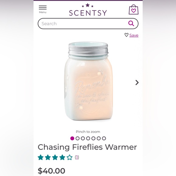 Scentsy Mason Jar Chasing Butterflies Light Blue Wax Warmer - Picture 7 of 9